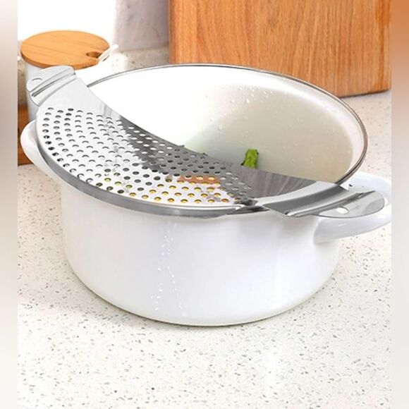 1pc Kitchen Leak-proof Baffle,Kitchen Stainless Steel Pot Strainer NIP - Picture 3 of 5